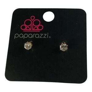 Paparazzi Jewelry Delicate Dainty Gold Post Earrings Clear Crystal Studs Women